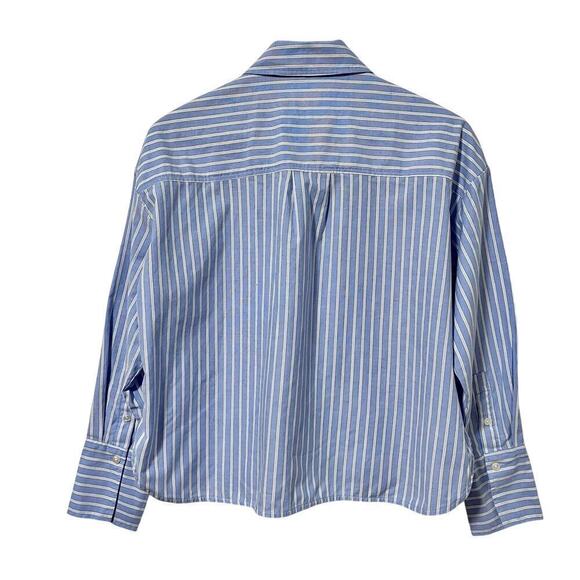 Abercrombie & Fitch Oxford Button Shirt Size XS Blue Striped Preppy Academia - Picture 3 of 6